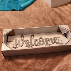 💥FALL SALE💥 NWOT Welcome Sign by - Silver and White